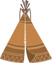 Cartoon teepee tipi. Traditional Indian dwelling